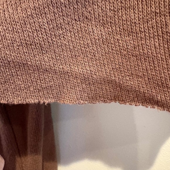 Out From Under Cropped Waffle Henley Brown Long Sleeve Urban Outfitters Small - Picture 6 of 14